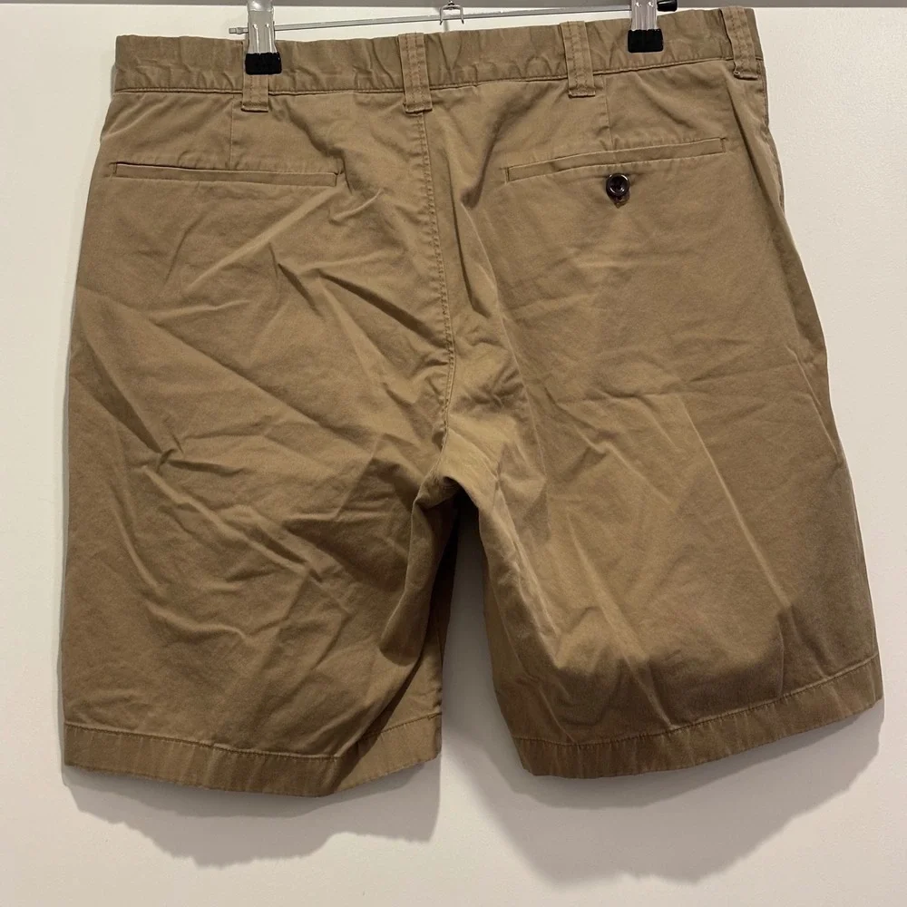 J.Crew Mens Stretch Chino Shorts Khaki Tan Size 33 Inseam 9 Classic Casual